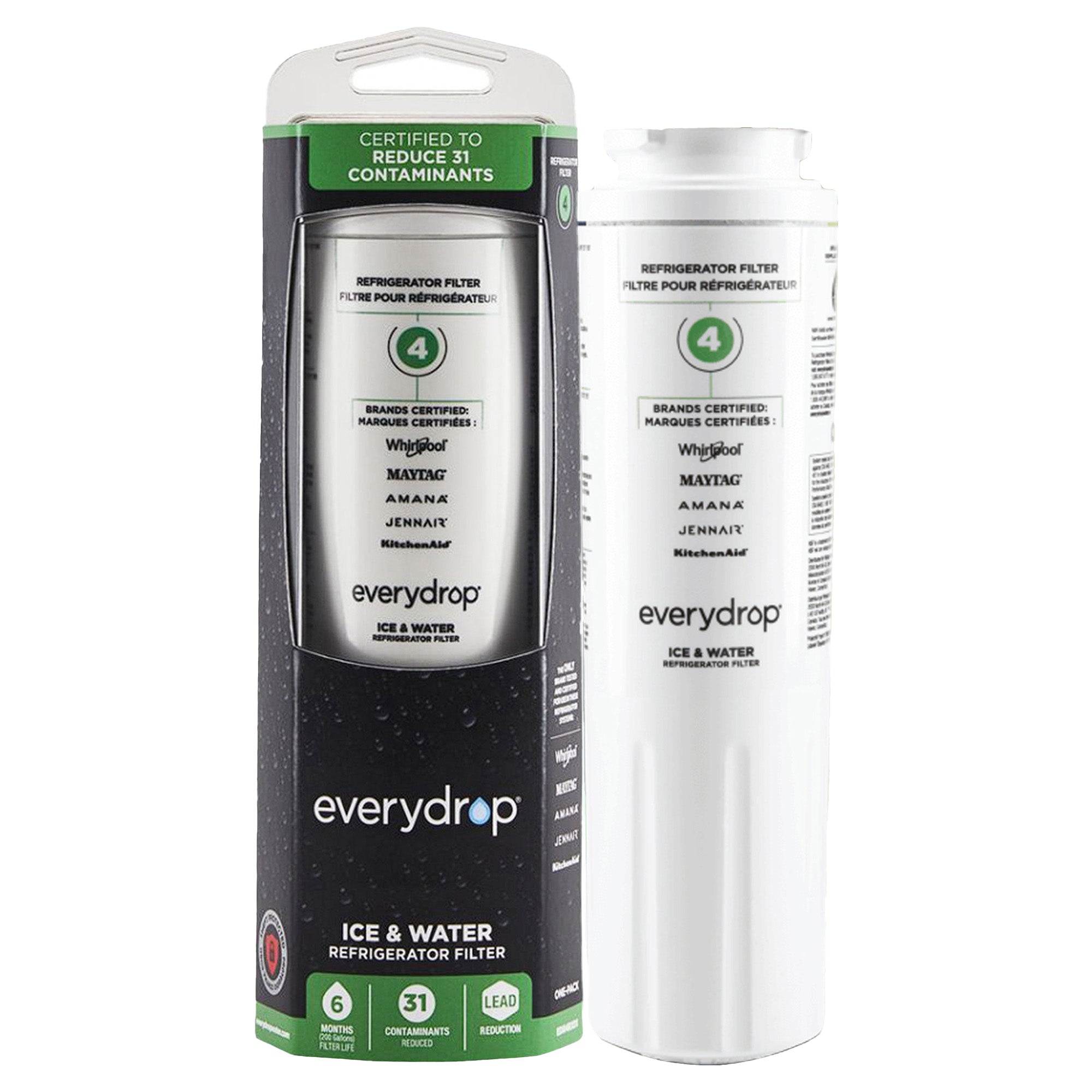 3-Pack Everydrop Water Filter 4 – UKF8001 EDR4RXD1 Whirlpool Refrigerator Water Filter Replacement Fridge Filter